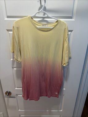 Marine Layer Yellow to Pink Ombre Short Sleeve Tee